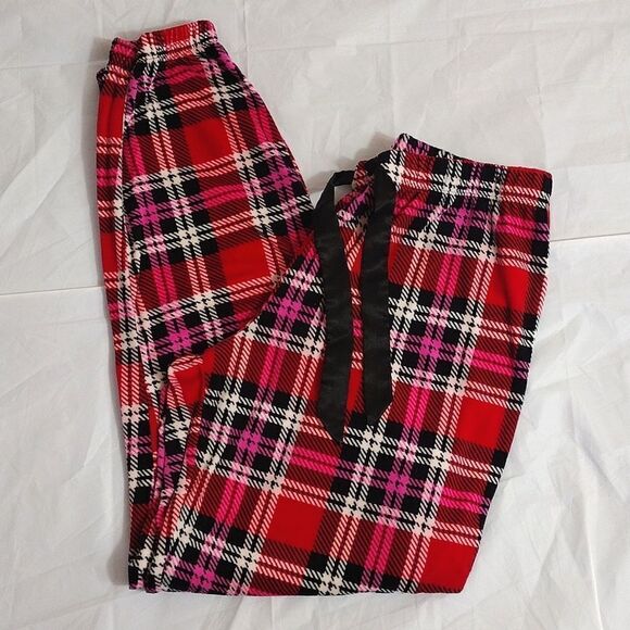 Betsey Johnson Y2K Pink Red Plaid Long Sleeve Pajama Pants Set Medium - Picture 5 of 16